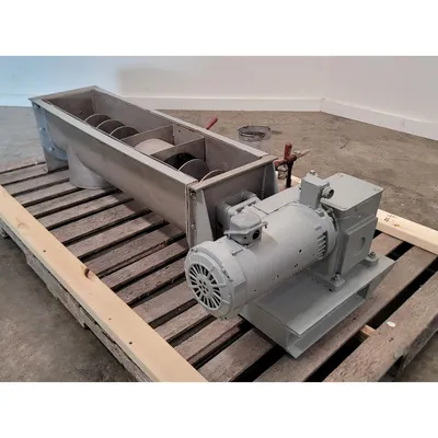 Used 9" Dia X  32" Long Stainless Steel Screw Auger Feeder