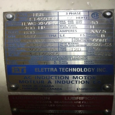 400 HP TEWC Electric Motor