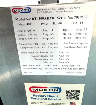 MOKON DT4309AHY01 Temperature Control System (TCU), HEATERS | EcReCon Inc (7)