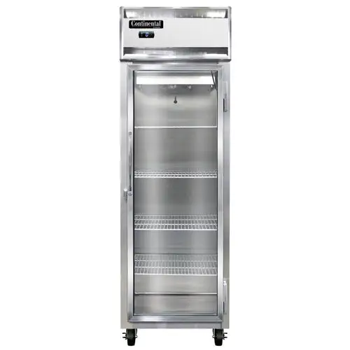 Continental 1FNSSGD 26" One Section Reach In Freezer, (1) Right Hinge Glass Door, 115v
