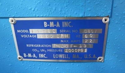 BMA MDL. TM-8C ENVIRONMENTAL CHAMBER S/N 0857