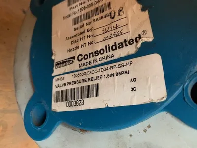 1.5" Consolidated Safety Relief Valve, 85psi; New Storeroom Spare