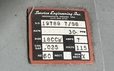 SERVICE ENG. 18CCW 18" VIBRATORY FEEDER