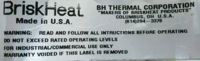 NEW BRISKHEAT WFI434004 HEATING PAD 3.5 x 43.5 480V