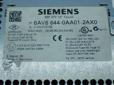 USED SIEMENS 6AV6 6440AA012AX0