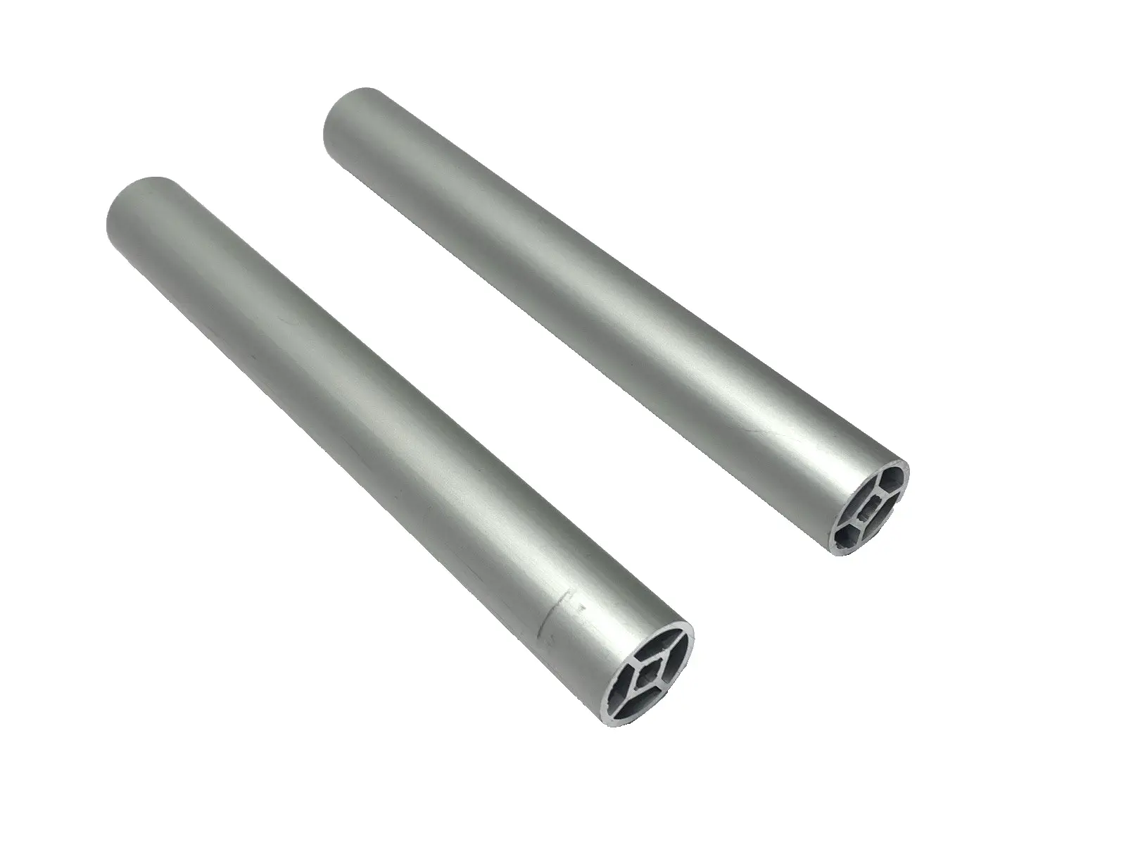 USED REXROTH ALUMINUM ROUND STRUT ROUND TUBE D28 224MM L30-6000 LOT OF 2