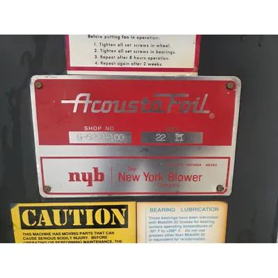 USED NEW YORK BLOWER ACOUSTAFOIL 22