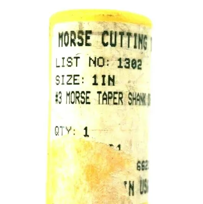 NEW MORSE CUTTING TOOLS 1302 TAPER SHANK DRILL #3 1"
