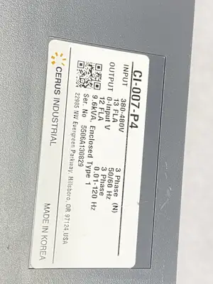 USED CERUS TITAN P SERIES AC DRIVE 3-PHASE 3HP 480V 9.6KVA