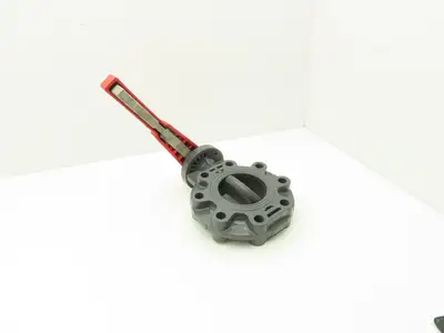 Spears 4" CPVC Butterfly Valve PVC Disc 8-Bolt w/Handle 150psi