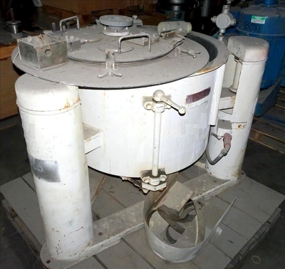 Ametek 26 X 12 perforate basket centrifuge, rubber-lined.