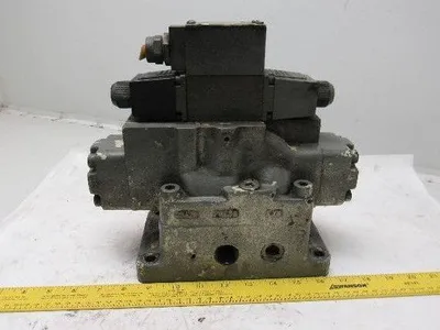 Racine FD4 BSHS 701SE Solenoid Pilot Operated 3 Position Spool Valve Unit 115V