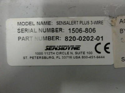 USED SENSIDYNE 820-0202-01