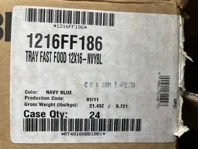 New | in-Stock Cambro New Cambro 1216FF186 12" x 16" Navy Blue Fast Food Serving Tray - 24/Case Restaurant Front of House Furnishings Illinois US | Falcon Restaurant Supply #1376131