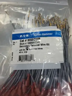 Eaton MSECWR Secondary Terminal Wire Kit, Lot of 89 Wires. 4D-37