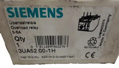 NEW SIEMENS 3UA52 00-1H OVERLOAD RELAY 5-8A 3UA52001H