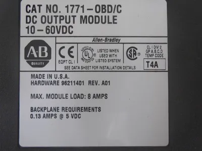 Allen Bradley 1771-OBD/C PLC-5 10-60VDC Output Module Rev. A01 Used