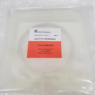 APPLIED MATERIALS P/N: 220550610 GASKET COPPER 6'' SILVERPLATE MADE BY ICT