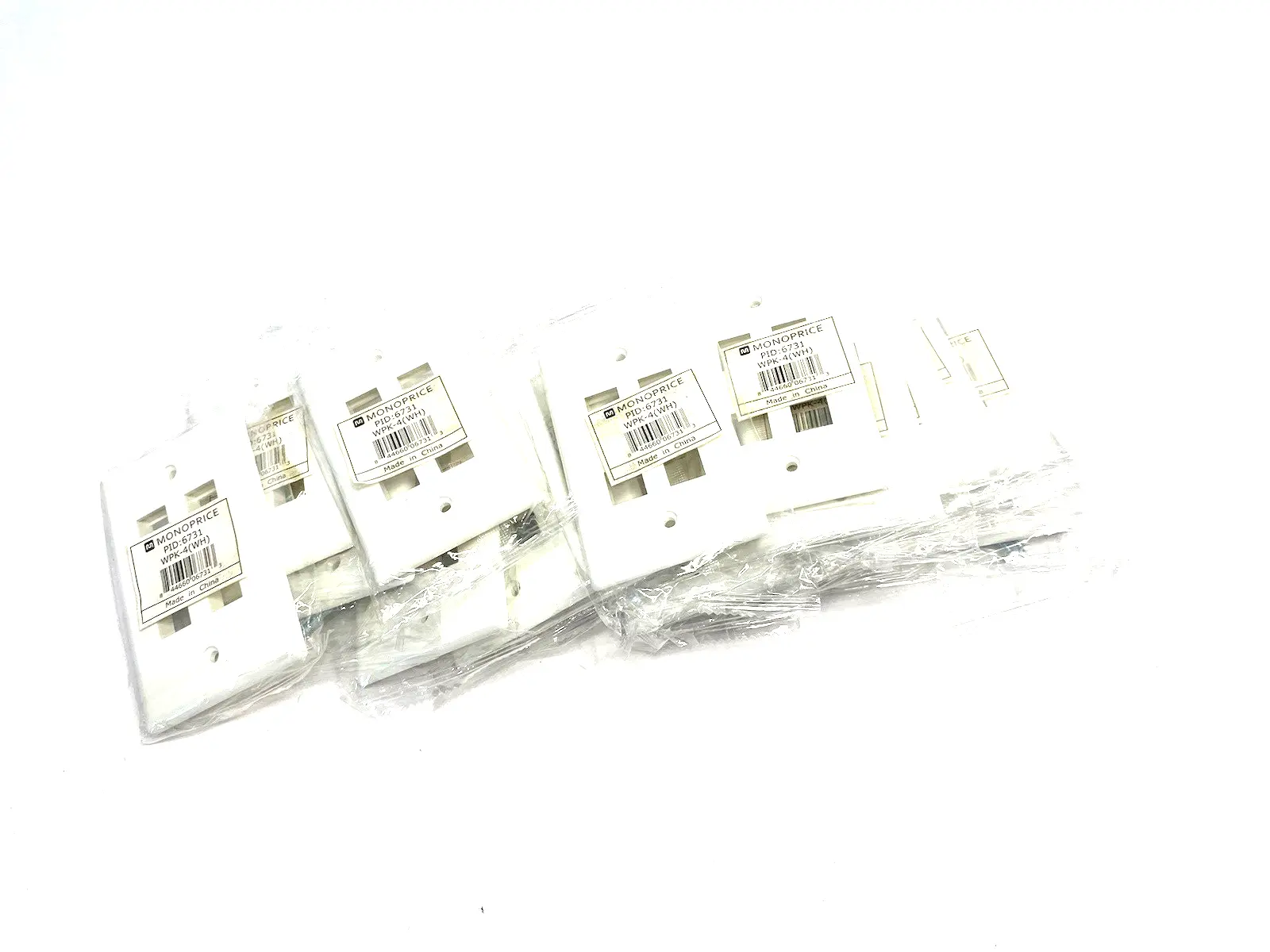 NEW MONOPRICE 1-GANG WALL PLATE FOR KEYSTONE, 4-PORT