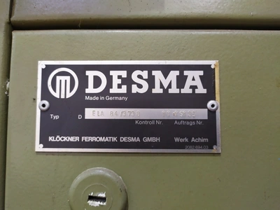 DESMA Vertical Rubber Injection Molding Machine, never used