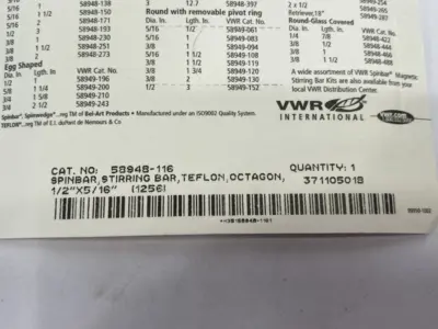 New | in-Stock VWR Spinbar® Magnetic Stir Bars 1/2" x 5/16" LOT OF 2 Stirrers Michigan US | Maverick Industrial Sales #1502397