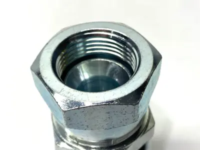 USED PARKER CRIMP STYLE HYDRAULIC HOSE FITTING 3/4" PORT 3/4" HOSE I.D.