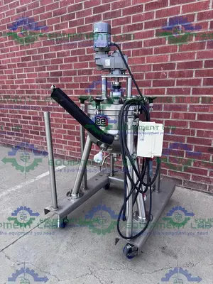 USED LEE INDUSTRIES 50 LITER STAINLESS STEEL JACKETED REACTOR W/MIXER, SCRAPER MFG 23