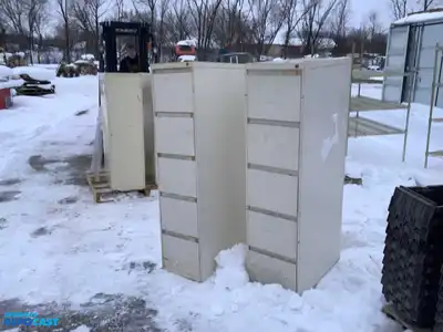 Lot of (2) metal filing cabinets with 5 drawers approx. 15”x29”x59”
