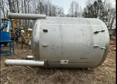 Tank, 1,739 Gallon, 316 Stainless Steel, Vertical, Dish Top & Bottom, #5991698