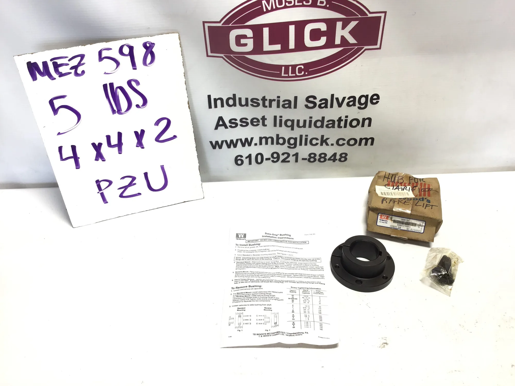 TB Wood’s SDSX1 Bushing Series PZU  3/8″