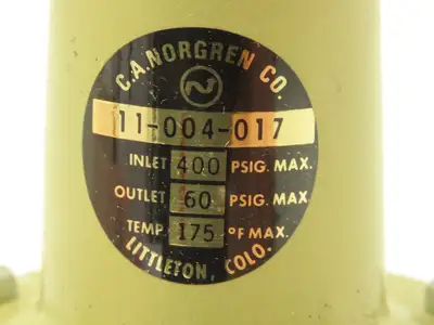 Norgren 11-004-017 Pneumatic Air Pressure Regulator 1/4"NPT 400/60psi