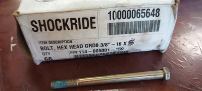 NEW COPPER STATE 114-005001-159 LOT OF 66 SHOCKRIDE BOLT,HEX HEAD GRD8 3/8"-16X5