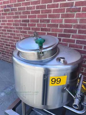 USED GEA 300 LITER RESERVOIR TANK W/ FRISTAM FPX742-205 CENTRIFUGAL PUMP, CONTROLLER