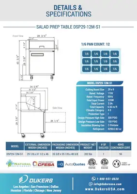 New | in-Stock Dukers _UNKNOWN_ Food Prep Tables Illinois US | Falcon Restaurant Supply #1376885