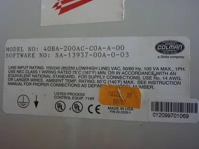 USED BARBER COLMAN 40BA-200AC-C0A-A-00