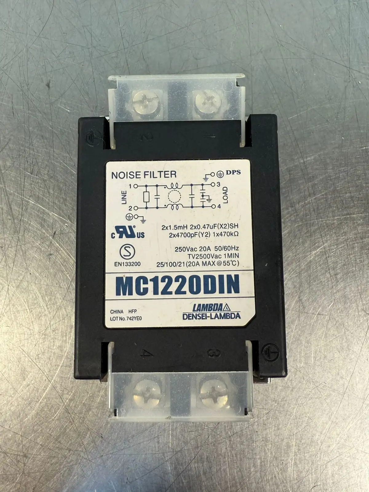 Lambda MC1220DIN Noise Filter 250VAC 20A 50/60HZ (2.1.5)