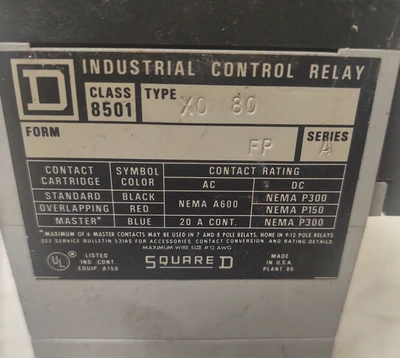 🔥(2 PCS Lot) Square D Class 8501 Control Relay, Form FP Series A, 24V Coil