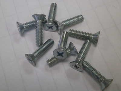 Flat Head Phillips Bolt (122 pcs) 1/4-20x1"  - Zinc Plated