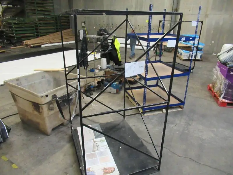Welded Black Metal Frame Built to Fit Onto Pallets with Flat Roof - Perfect for Projects