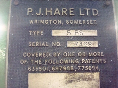 P J Hare Model 5 It Single Punch Press
