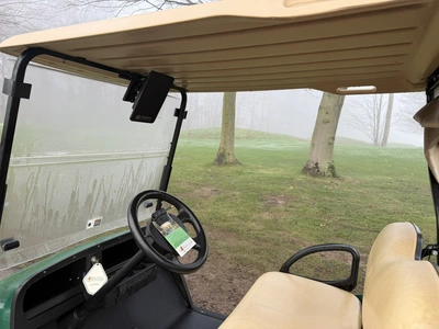 (1) 2017 E-Z-Go golf cart with a Kawasaki gas engine, model 625111G01, includes canopy, ball cover, ...