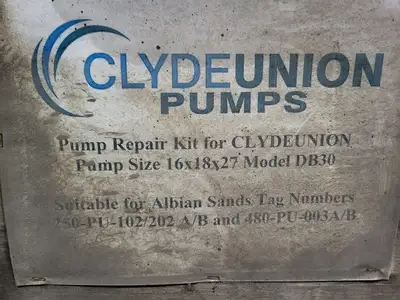 Pump Repair Kit for Pump Model DB30 Size 16x18x27