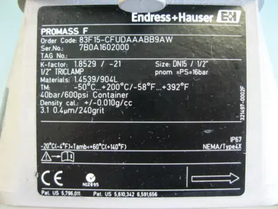USED Endress+Hauser 83F15-CFUDAABB9AW