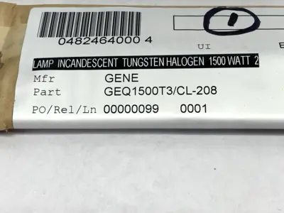 USED GENERAL ELECTRIC TUNGSTEN LAMP 208V 1500W LOT OF 3