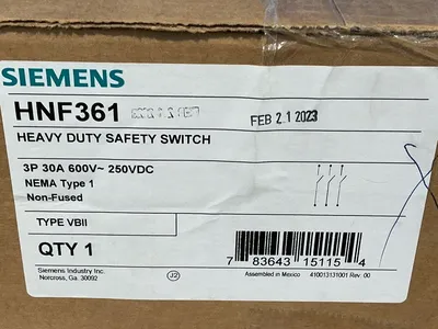 New | in-Stock SIEMENS HNF361 Circuit Breakers Ohio US | HGR 24 #1277784