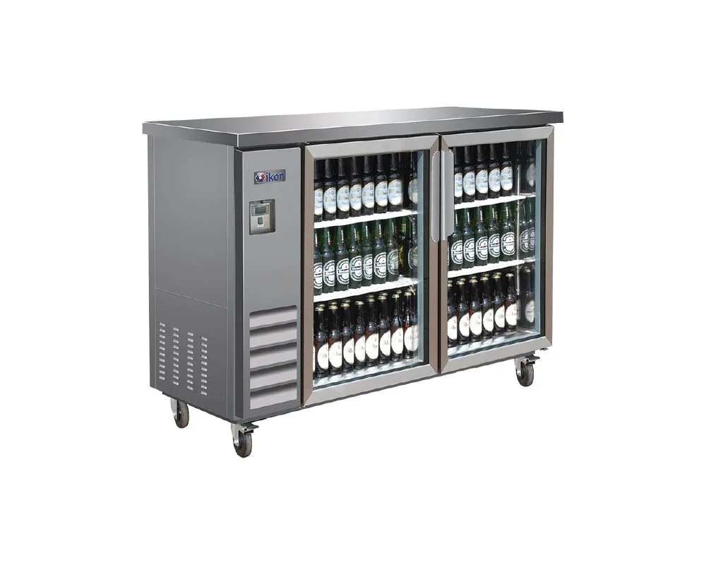 45-0164 IKON IBB461-2G-24SS  Self Contained Stainless Steel Swing Glass 2 Door