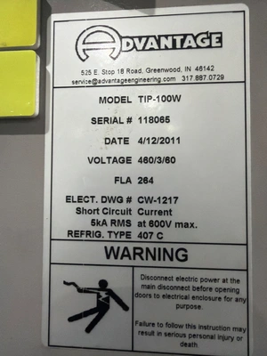 USED 2011 ADVANTAGE ENGINEERING TIP-100W
