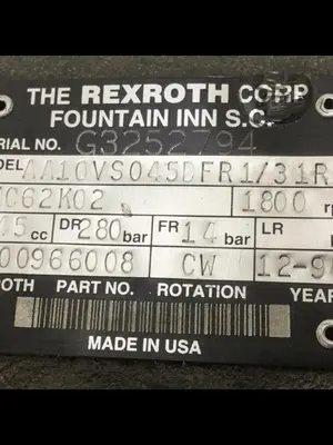 USED REXROTH AA10VS045DFR131RPKC62K02