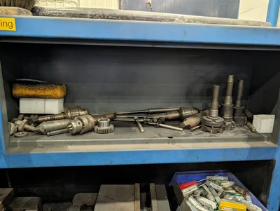 Assorted Mill & Lathe Tooling W/ 12-Drawer Modular Cabinet