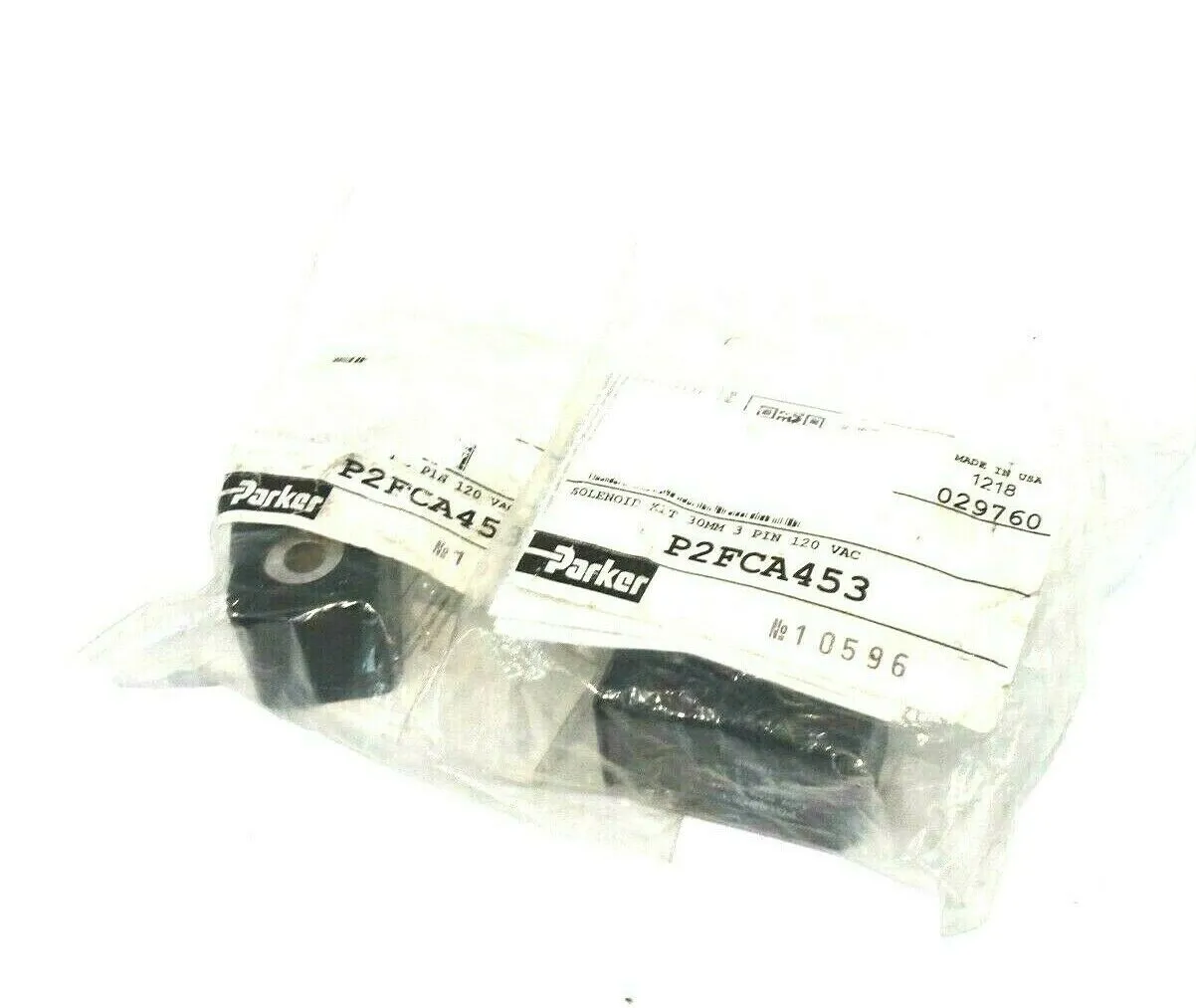LOT OF 2 NEW PARKER P2FCA453 SOLENOID COIL